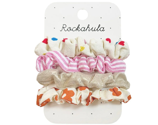 Rainbow Heart Scrunchy Set