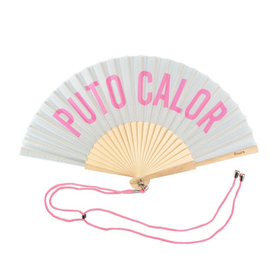 Hand Fan Grey and Pink “F*cking Heat”