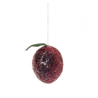 Spun Cotton Frosted Fruit Christmas Decoration, 6cm: Lemon