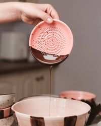 Small Ceramic Garlic Grater Plate - Gift Ready - Chocolate: WITH PACKAGING