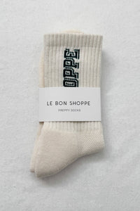 Preppy Socks - Canvas/Green