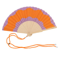 Hand Fan - Orange and Purple Waves