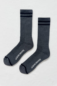 Extended Boyfriend Socks - Charcoal