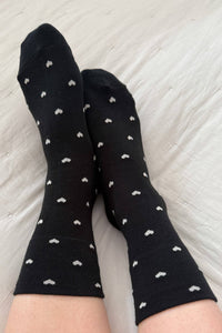 Heart Sneaker Socks- White/ Red