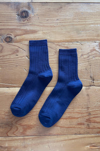 Her Socks - Mercerized Combed Cotton Rib: Classic Red