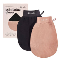 Exfoliating Gloves 2pc Set - Black & Terracotta