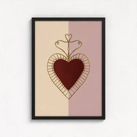 Queen of the Rodeo - Giclee Art Print Love Heart (Mauve): A3
