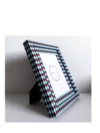 Burgundy & Blue Harlequin Frame: 8x6in (6x4in)