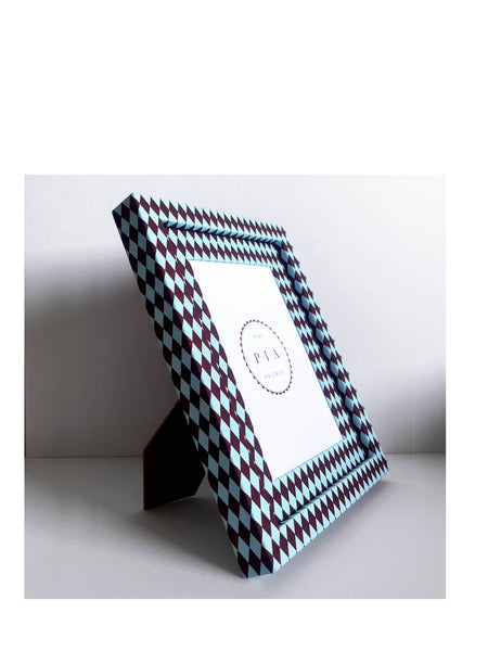 Burgundy & Blue Harlequin Frame: 8x6in (6x4in)