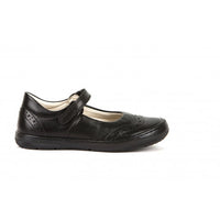 Mia Ballerina School Shoe - Black Matte Leather