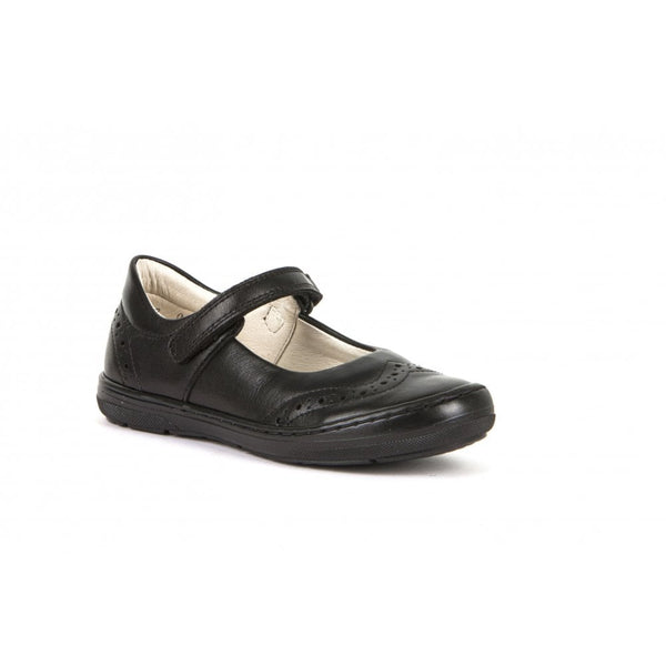 Mia Ballerina School Shoe - Black Matte Leather