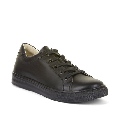 Morgan Laced School Shoe - Black Leather