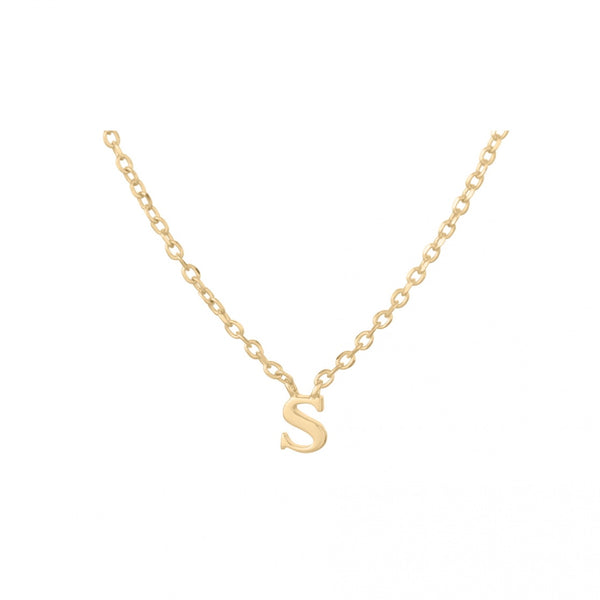Note Necklace - Letter S - Gold Plated