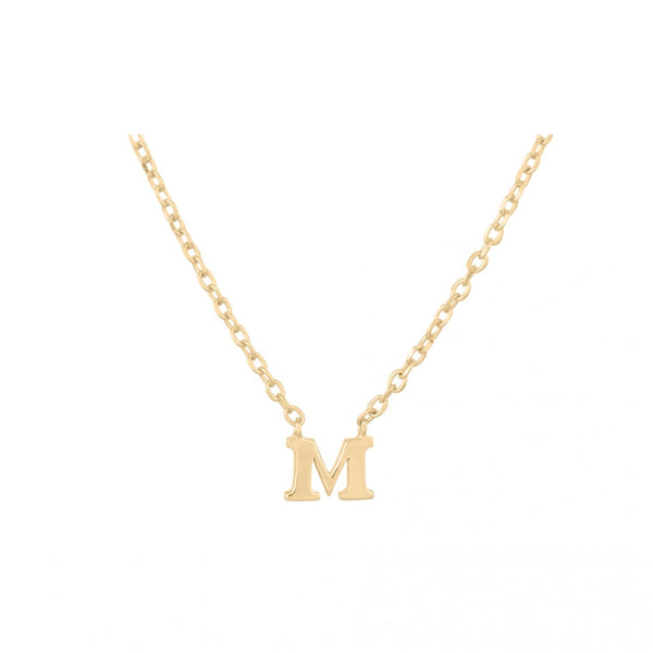 Note Necklace - Letter M - Gold Plated
