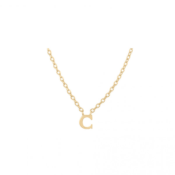 Note Necklace - Letter C - Gold