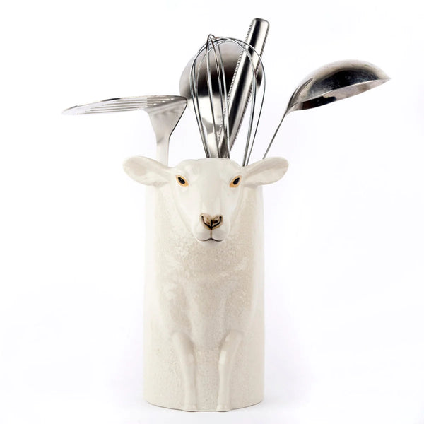 White Faced Suffolk Sheep Utensil Pot