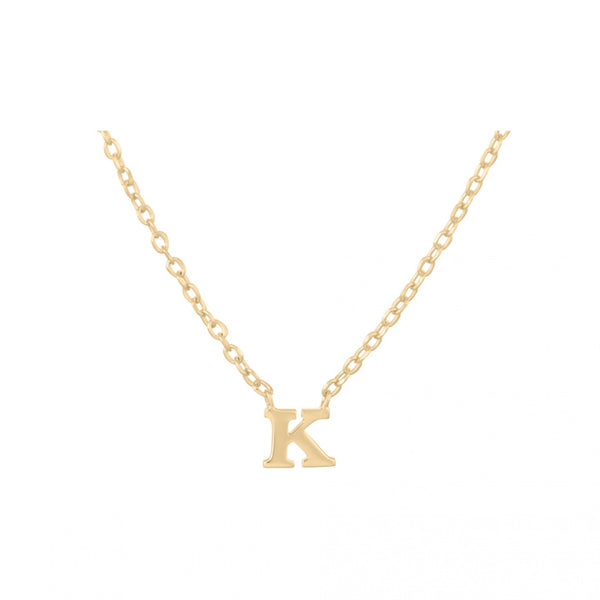 Note Necklace - Letter K - Gold Plated