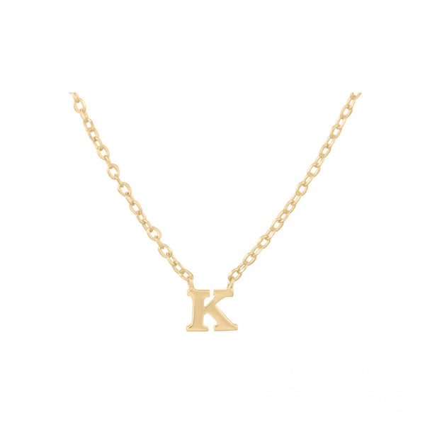 Note Necklace - Letter K - Gold