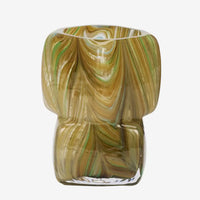 Madam Stoltz - Squared Glass Vase (Amber Multi)