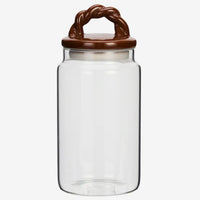 Madam Stoltz - Glass Jar with Ceramic Lid 2600 ml (Brown)