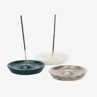 Madam Stoltz - Round Marble Incense Holder (White)
