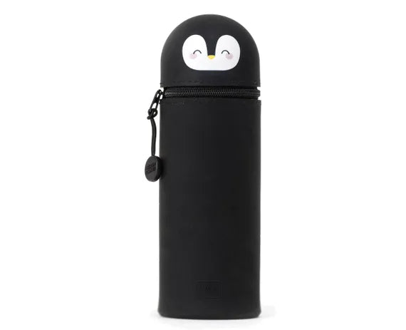 2 in 1 Silicone Pencil Case - Kawaii Penguin