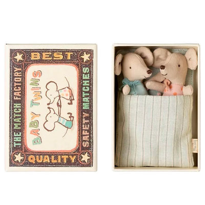 Baby Twin Mice in a Matchbox