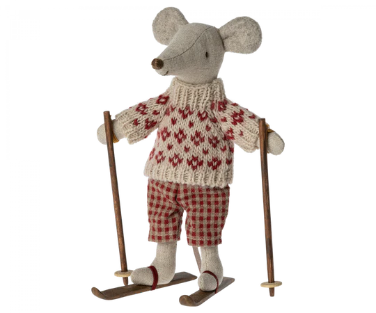 Maileg - Winter Mouse with Ski Set, Mum