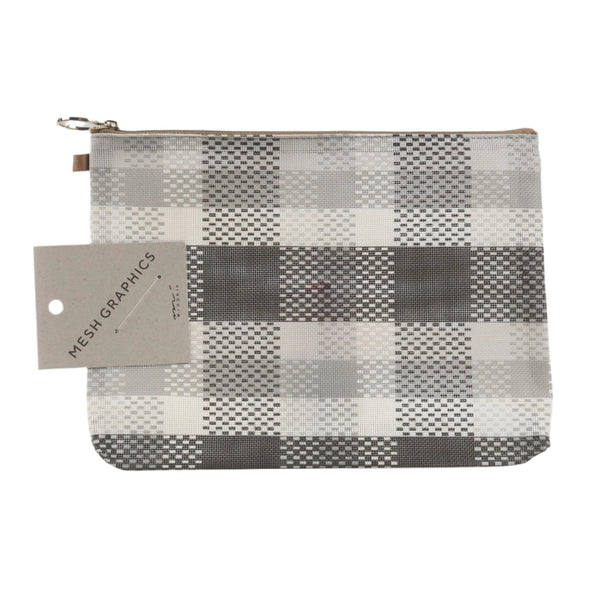 Mesh Graphics Pouch - A5 - Check Black