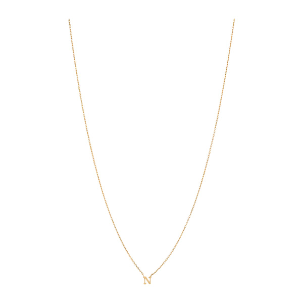 Note Necklace - Letter N - Gold Plated