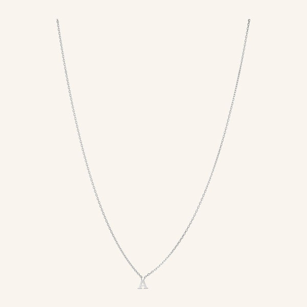Note Necklace - Letter A - Silver