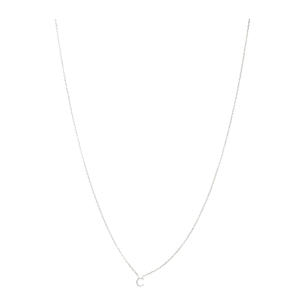 Note Necklace - Letter C - Silver