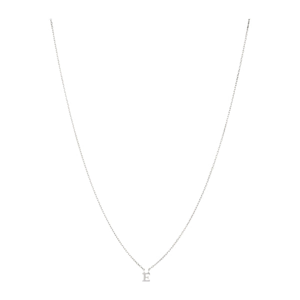 Note Necklace - Letter E - Silver