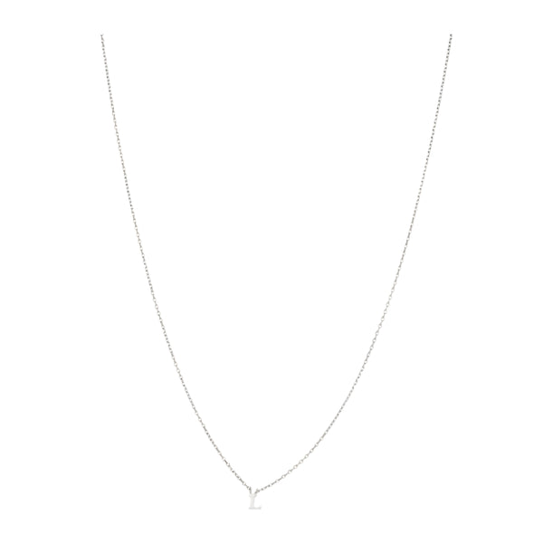Note Necklace - Letter L - Silver