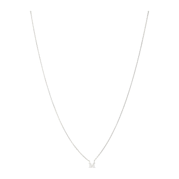 Note Necklace - Letter M - Silver