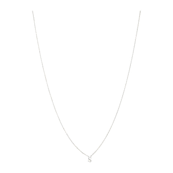 Note Necklace - Letter S - Silver