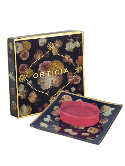 Rose Antiche Glass Plate and Soap