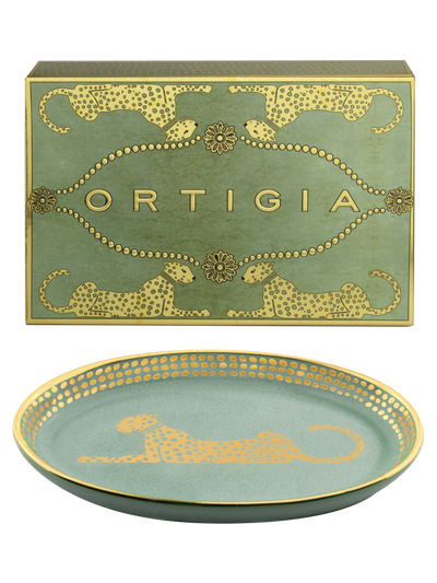 Spotty Green Oval Dish