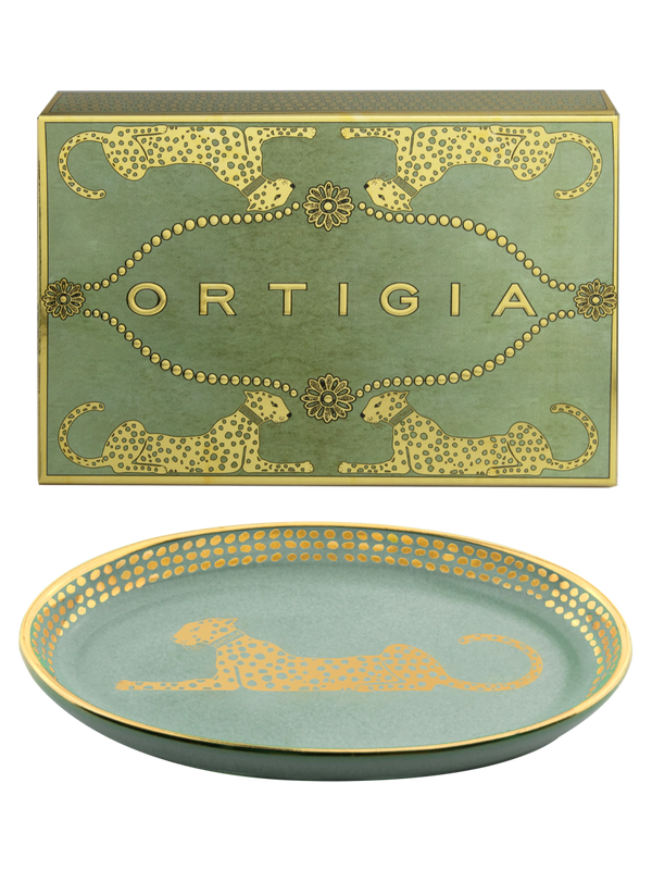Spotty Green Oval Dish