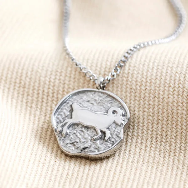 Stainless Steel Aries Pendant Necklace
