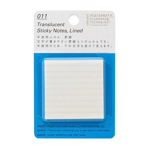 Stalogy 011 Translucent Sticky Notes Lined, 50mm Wide