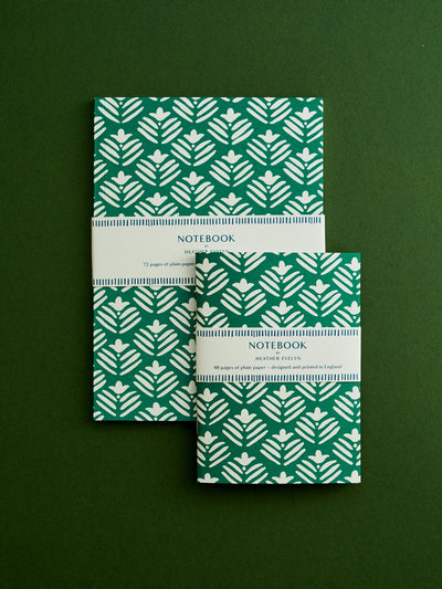 Heather Evelyn - A5 Notebook - Flower Green