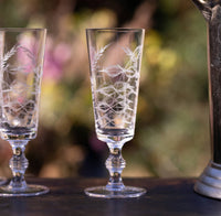 The Vintage List - Champagne Flutes - Fern Design - (Set of 4)