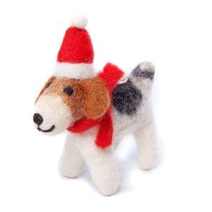 Amica - Fox Terrier with Christmas hat - Decoration