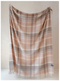 TBCo - Lambswool Blanket in Neutral Multi Check
