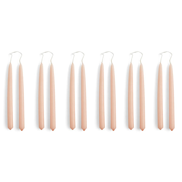 Set of 12 Mini Conical Candle - Light Rose
