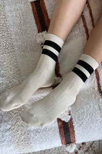 Her Socks - Varsity Cream/Black