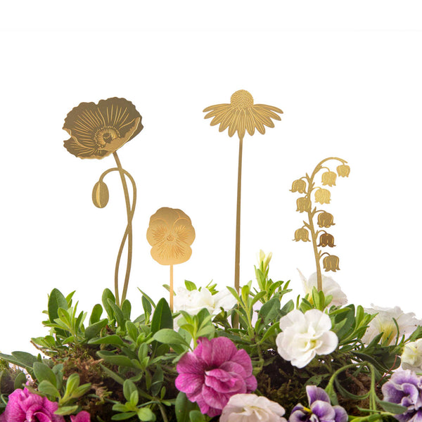 Another Studio - Plant Pot Decorations - Brass Blooms Garden
