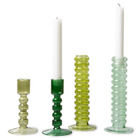 HK Living - the emeralds: glass candle holder M, forest green
