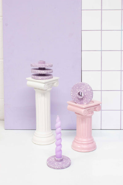 Lilac & White Terrazzo Chip Candle Holder /Propagation Disc